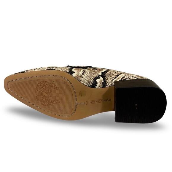 Vince Camuto Women's Size 7M Pointed Toe Loafers Snake Print Block Heel Slip-On - Picture 6 of 7
